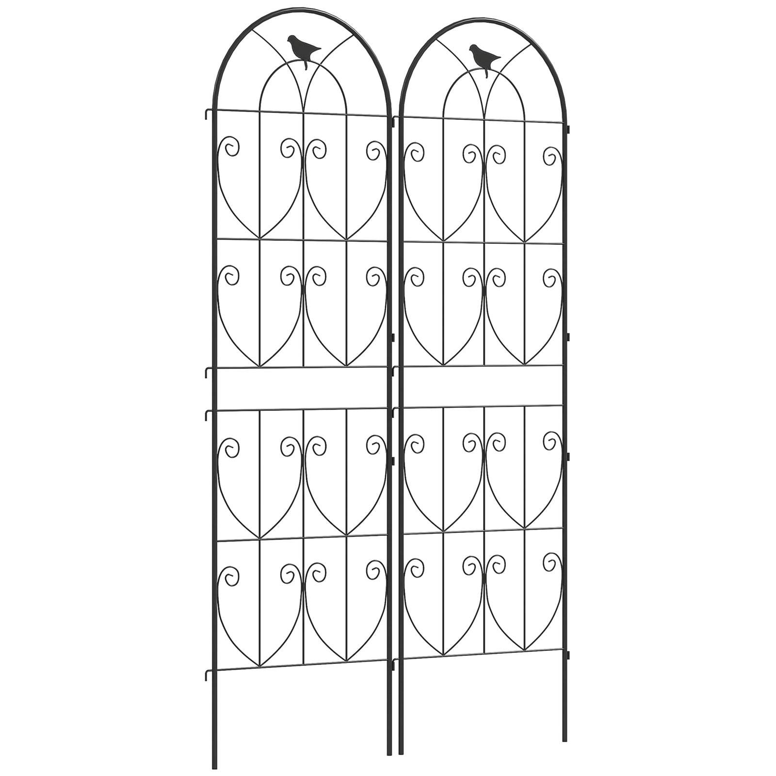 Outsunny Set Of 2 Metal Garden Trellis, Outdoor Trellis Panels, 180 X 50cm