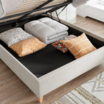Rhodes Velvet Ottoman Bed | Double | Natural