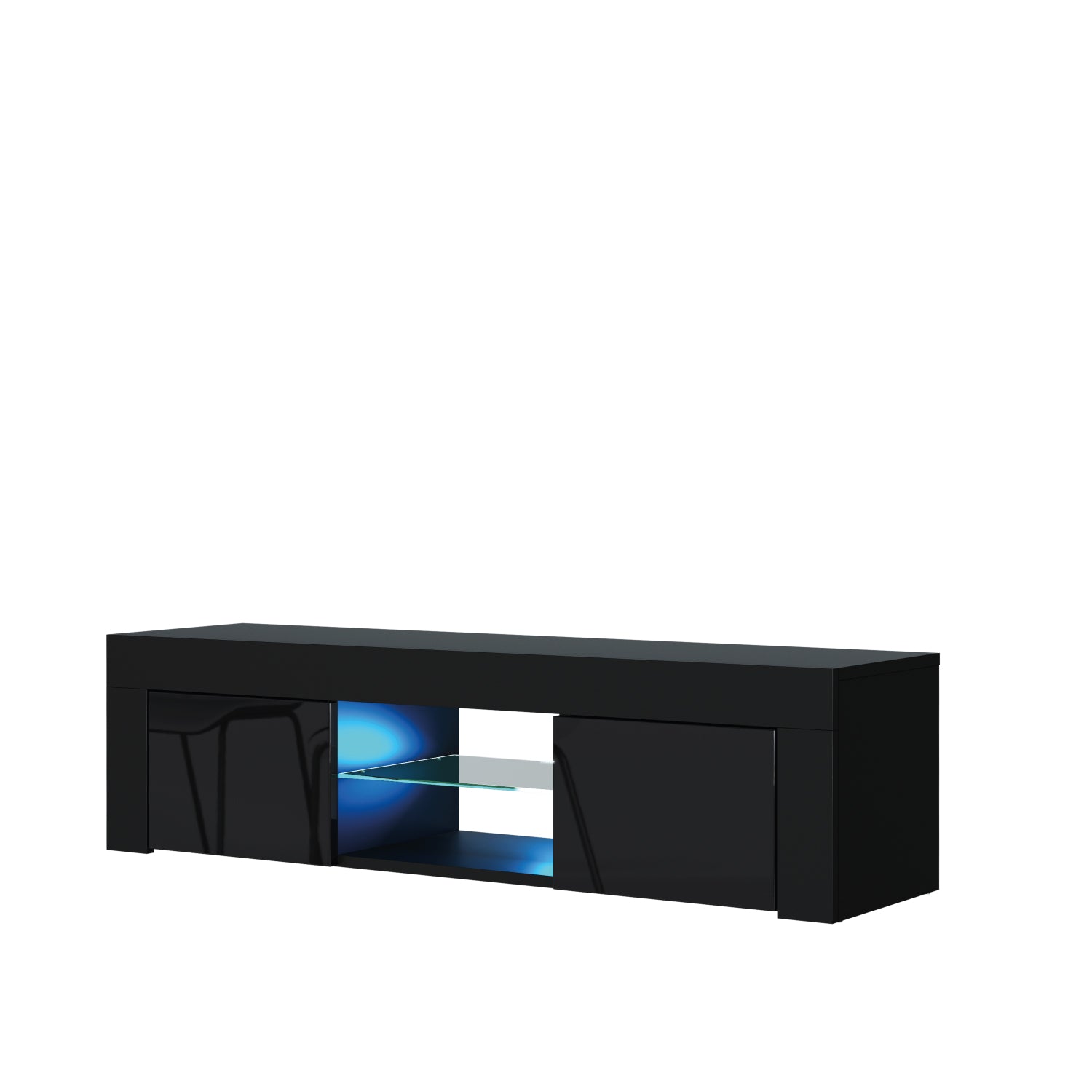 Loom Tv Unit 130cm With Led Lights | Black