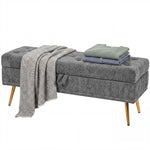 HOMCOM Storage Ottoman, Chenille Ottoman Storage Box