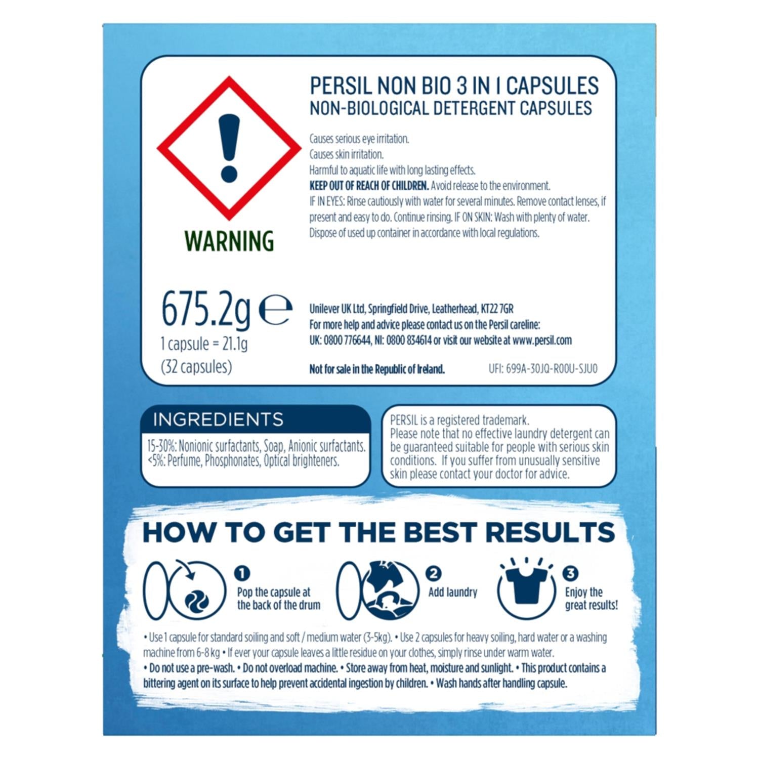 3-in-1 Washing Capsules Gentle Next To Sensitive Skin, 32 Washes, 4pk | Set-of-4