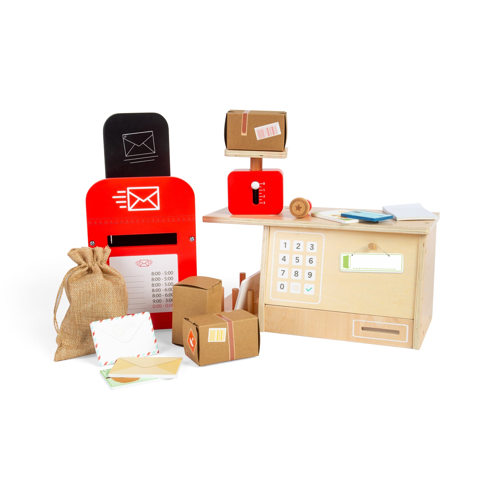 20pc Wooden Post Office Set For Kids