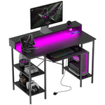 Gaming Desk With Monitor Stand And Sliding Keyboard Tray | Black
