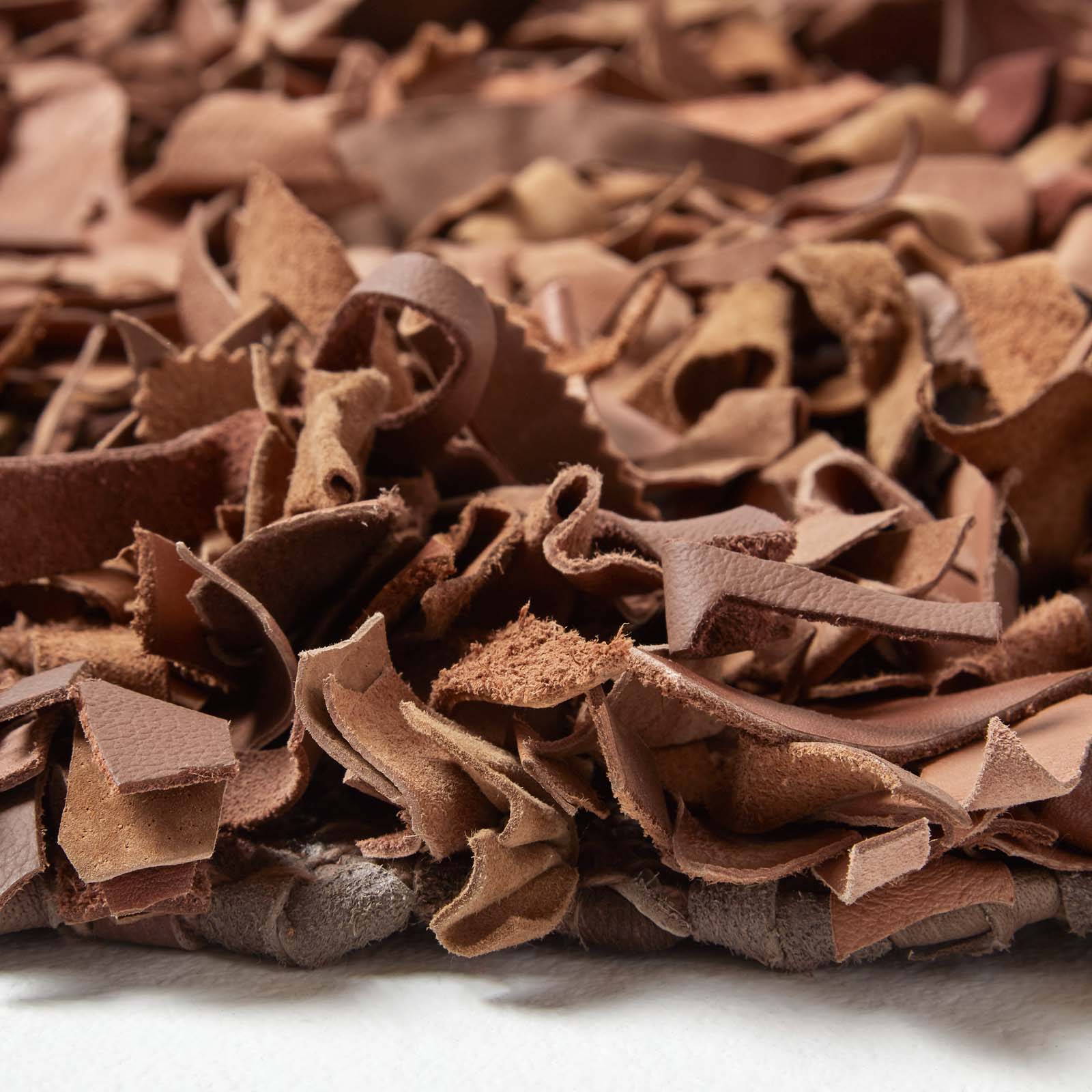 Dallas Leather Shaggy Rug | 120cm x 180cm | Brown