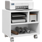 Printer Stand With Storage Printer Cart On Wheels Office | One Size | White