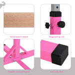 Adjustable Kids Gymnastics Bar Horizontal Training Steel Frame Wood | Pink