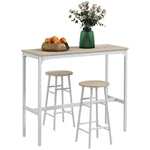 3 Piece Bar Set, Industrial Kitchen And Chair Set | Oak