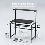 Compact Gaming Desk Pc Computer Table With Adjustable Monitor Shelf | Black