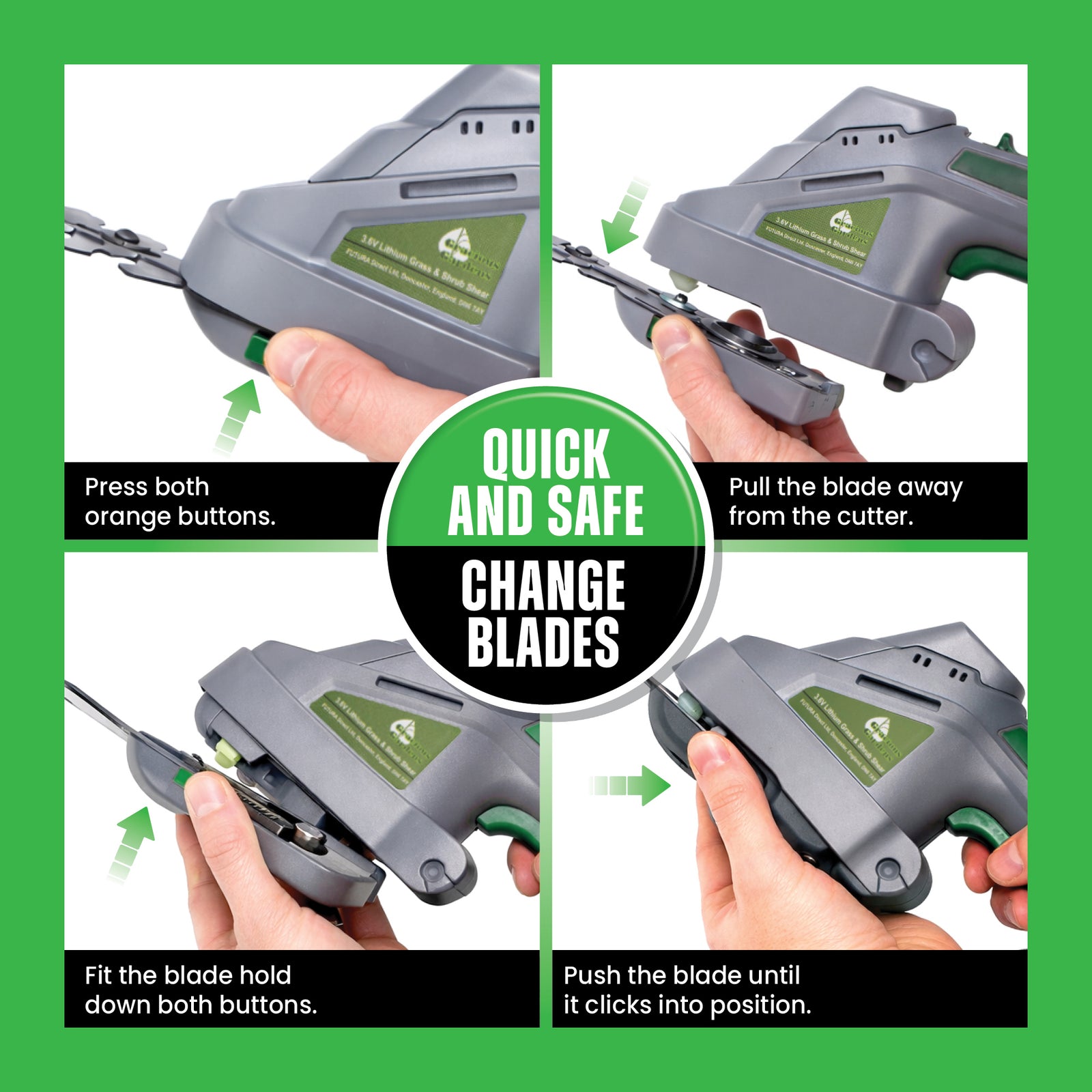 Cordless Handheld Hedge Trimmer 2 In 1 3.6v Li Ion Rechargeable Battery
