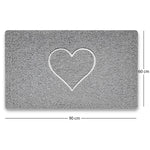 Spaghetti Anti Slip Shower/bath Mat - Heart Embossed | 90cm x 60cm | Grey