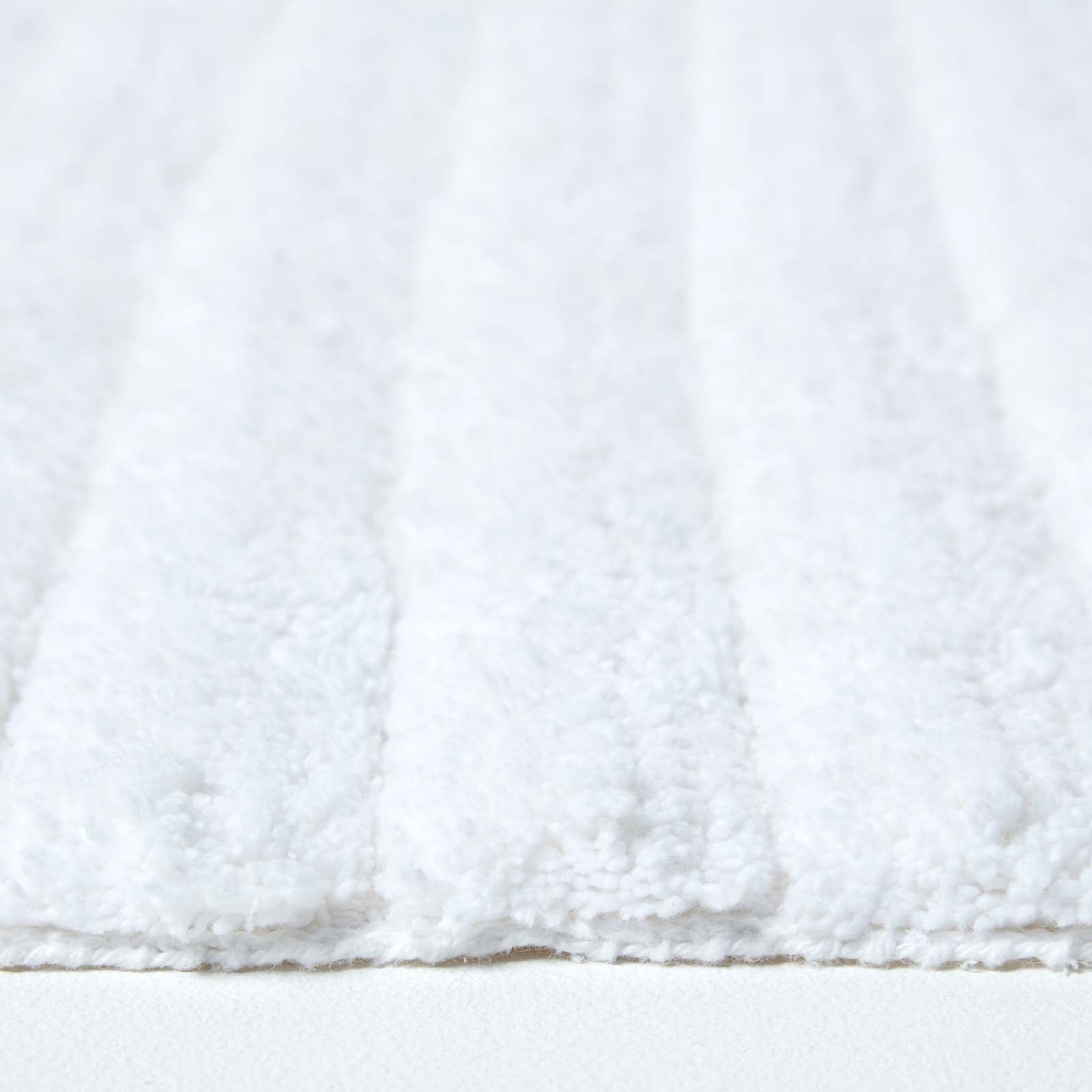 Ribbed Cotton Spa Style Bath Mat | 50cm x 100cm | White