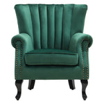 Velvet Channel Occasional Armchair Sofa Chair
