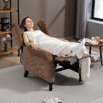 Manual Reclining Armchair W/ Footrest | Brown