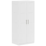 Wardrobe For Bedroom, Double Wardrobe With Hanging Rail | One Size | White