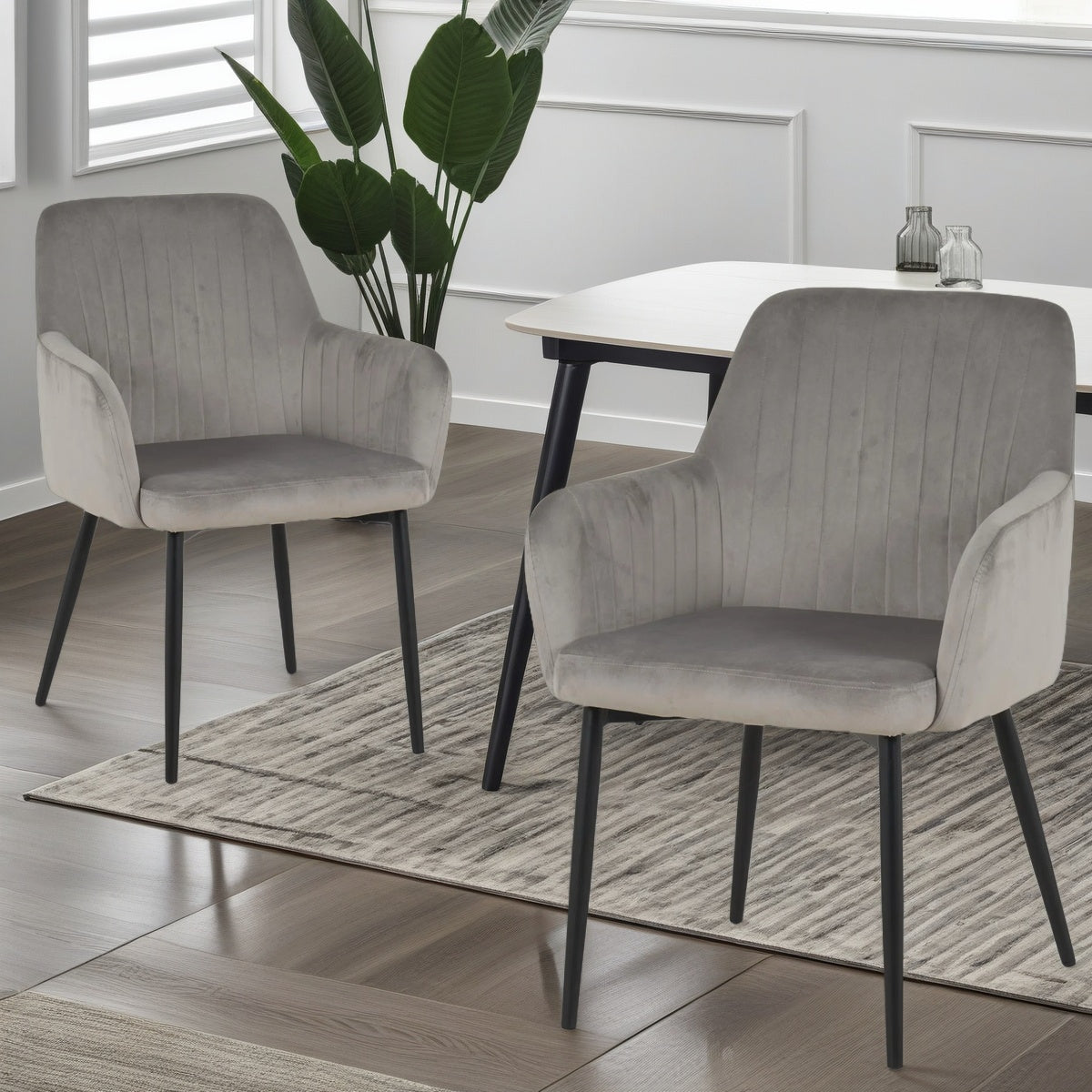 Charlotte Velvet Dining Chairs Set Of 2 - Modern Elegance And Comfort