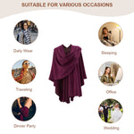 Elegant Cross Front Shawl Wrap | Wine