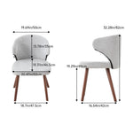 Set Of 2 Upholstered Chenille Dining Chairs With  Backrest And Solid Oak Legs – Comfortable | Grey