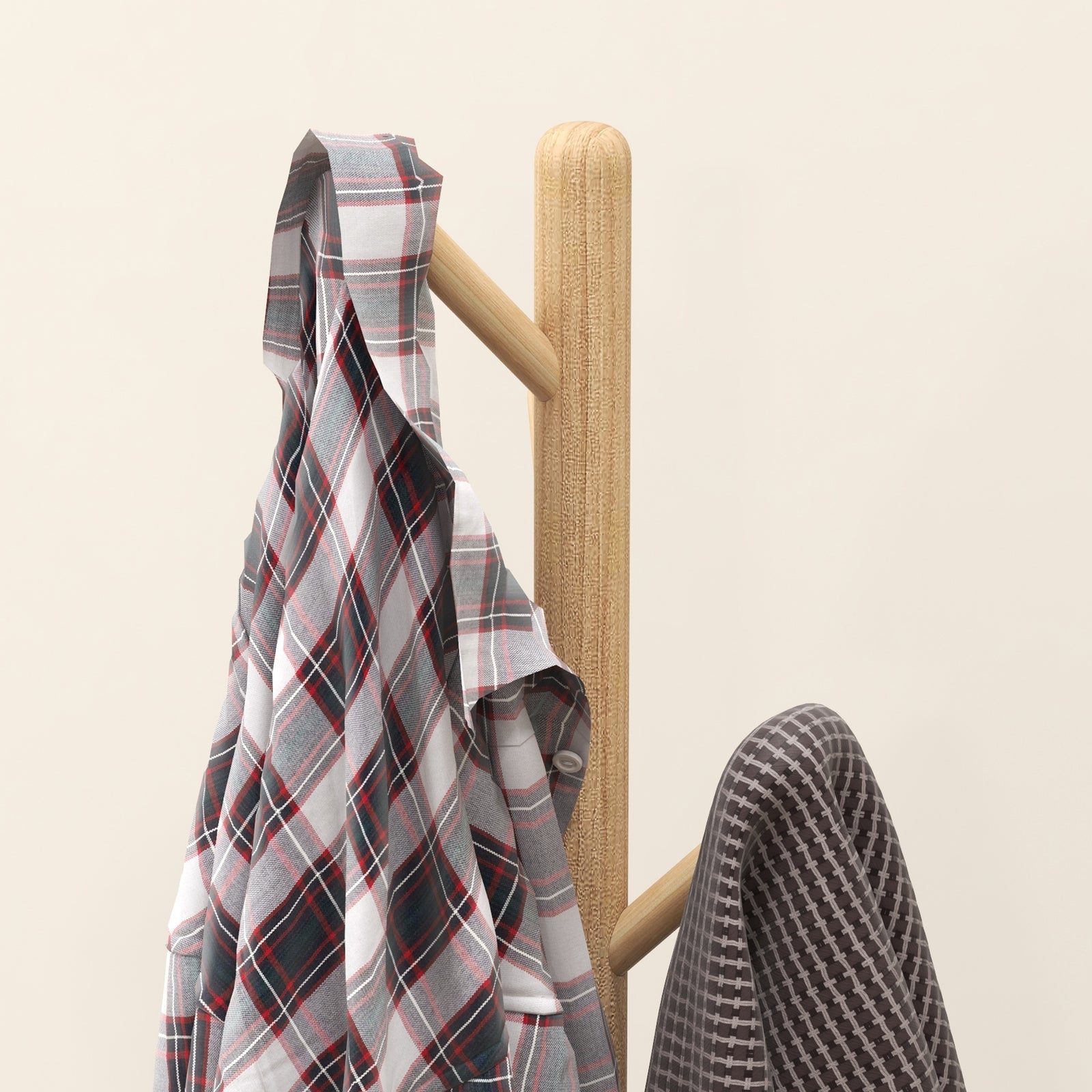 Coat Rack Bamboo Coat Stand With 8 Hooks For Handbags | One Size | Natura