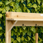 Potting Bench, Metal Tabletop Shelves, Green