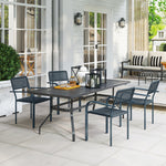 Garden Chairs Set, Stackable & Rattan Effect | Dark Grey