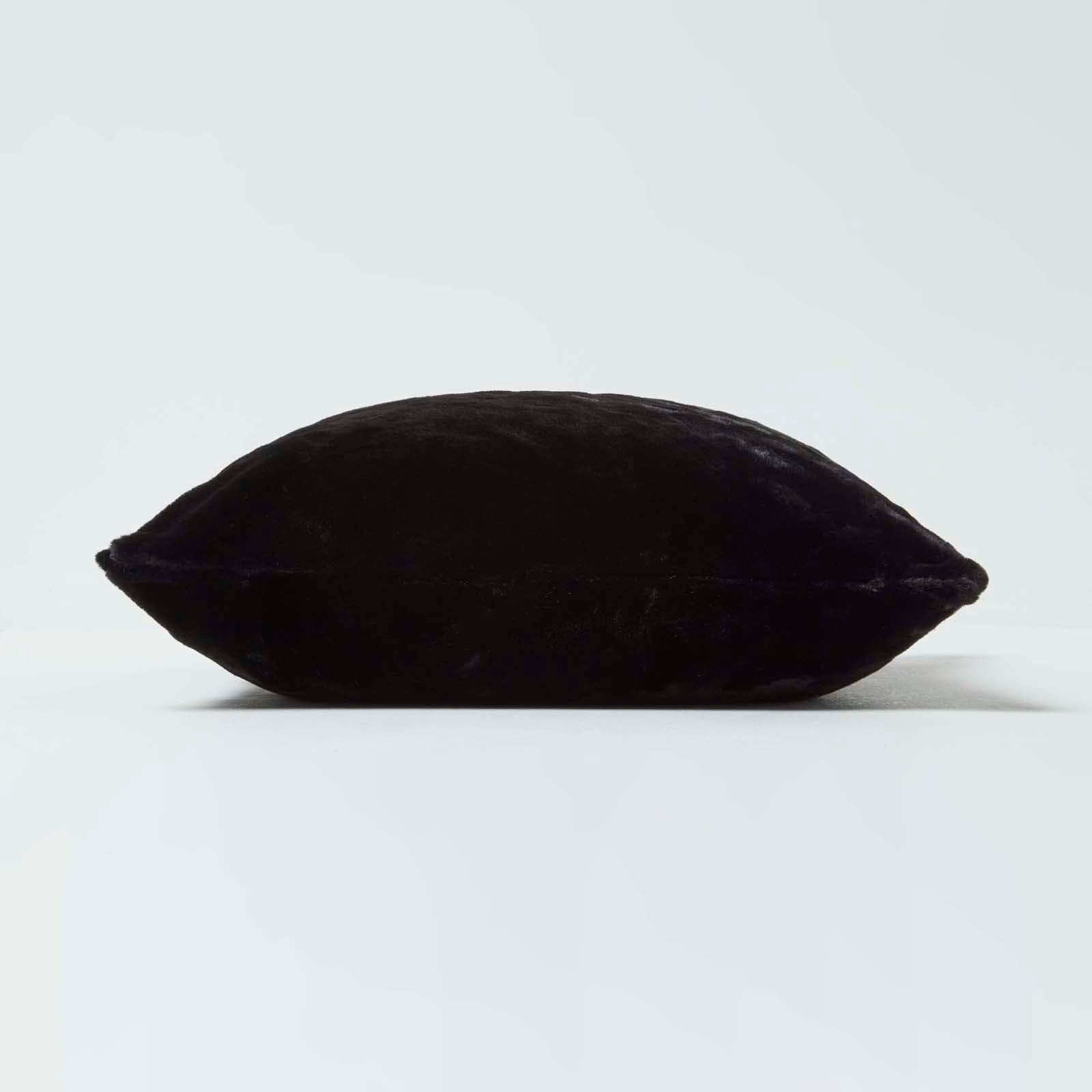 Soft Touch Faux Fur Filled Cushion | 45cm x 45cm | Black