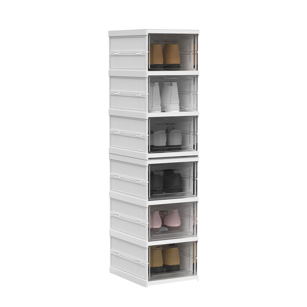 6 Tier Foldable Shoe Storage Box Unit