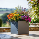 Zinc Galvanised Square Planter | 30cm x 30cm x 30cm | Grey
