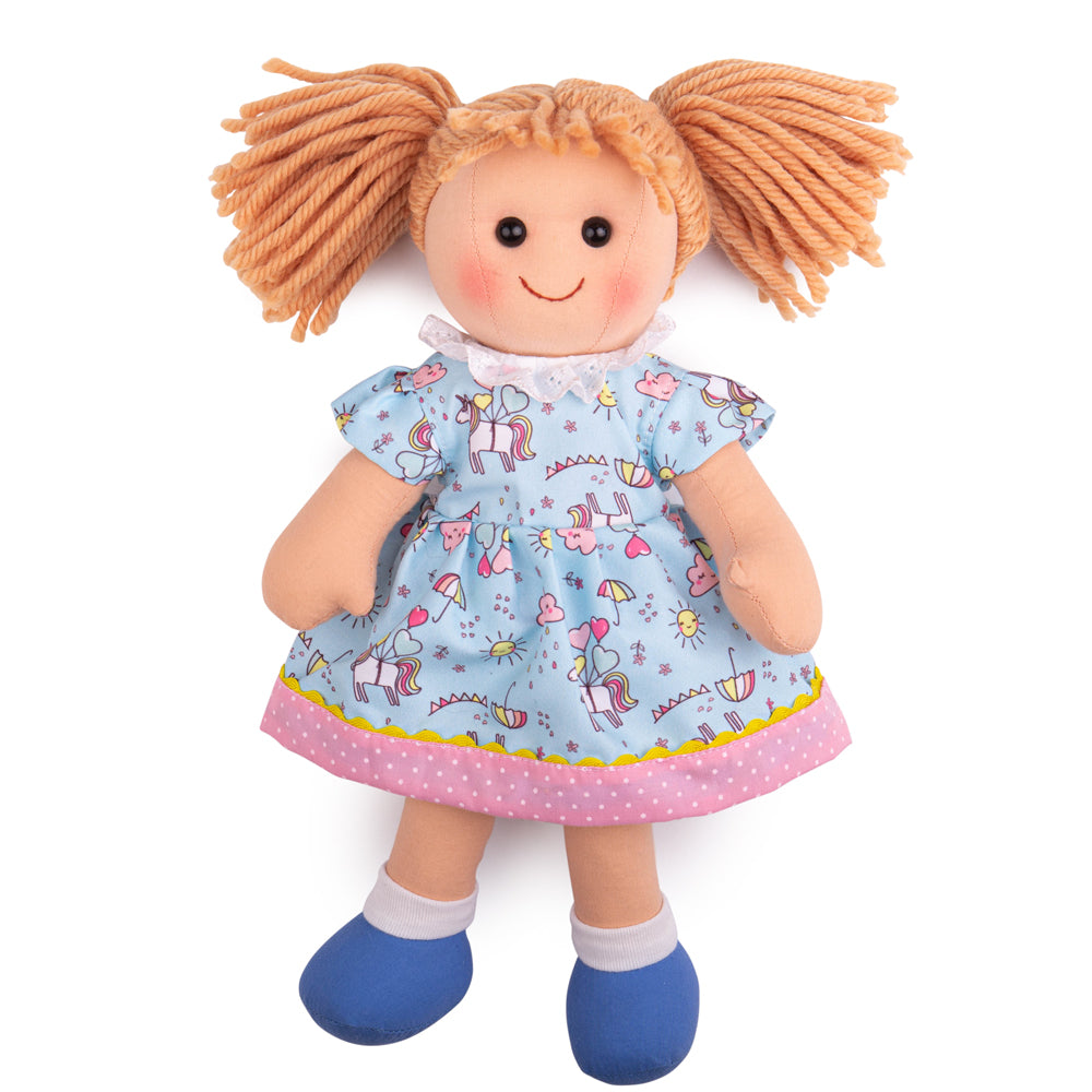 Bigjigs Toys Olivia - Medium Soft Plush Ragdoll, 34cm Tall