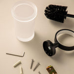 Toilet Brush, Matt Black, Wall-mounted, Glass And Metal,start Collection