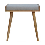 Solid Mango Wood Grey Tweed Tray Style Footstool