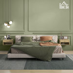 Floating Nightstands Set Of 2 With Rattan Drawer