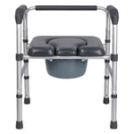 3 In 1 Commode Chair Folding Shower Chair Toilet Seat Riser Adjustable | Grey