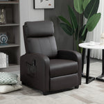 Recliner Sofa Chair Pu Leather Massage W/ Remote | Brown