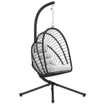 Pe Hanging Swing Chair W/ Thick Cushion, Patio Hanging Chair