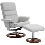 Recliner Chair Ottoman Set 360° Swivel Sofa Wood Base