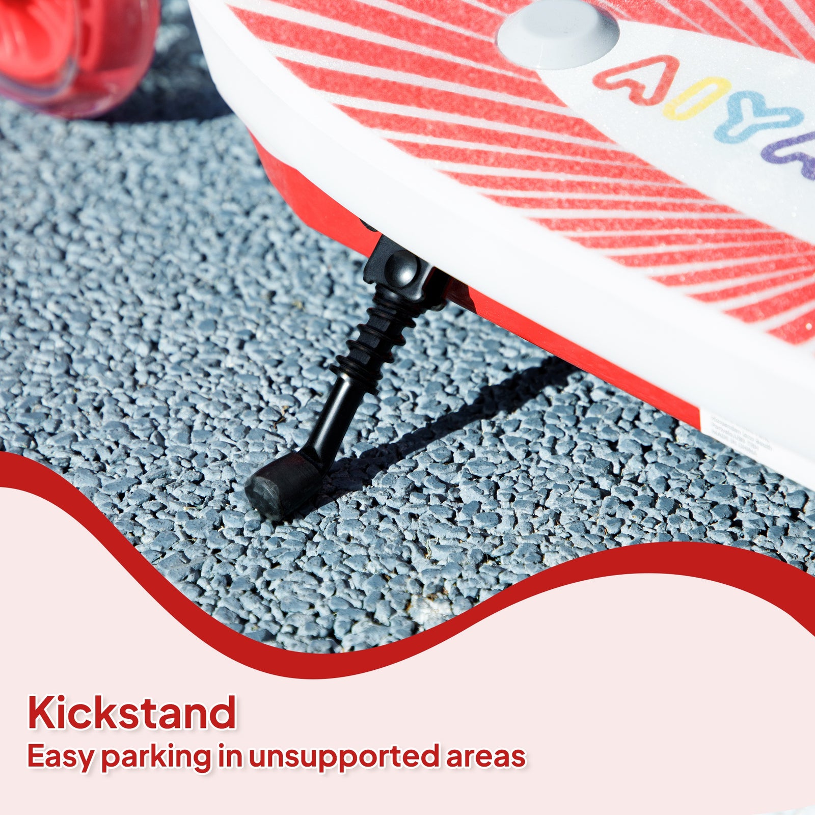 Electric Scooter For Kids 4-7, With Auxiliary Rear Wheels | Red