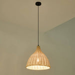 Natural Rattan Pendant Light – Three-colour Dimmable Beech Tone Lampshade For Modern And Nordic Home Décor