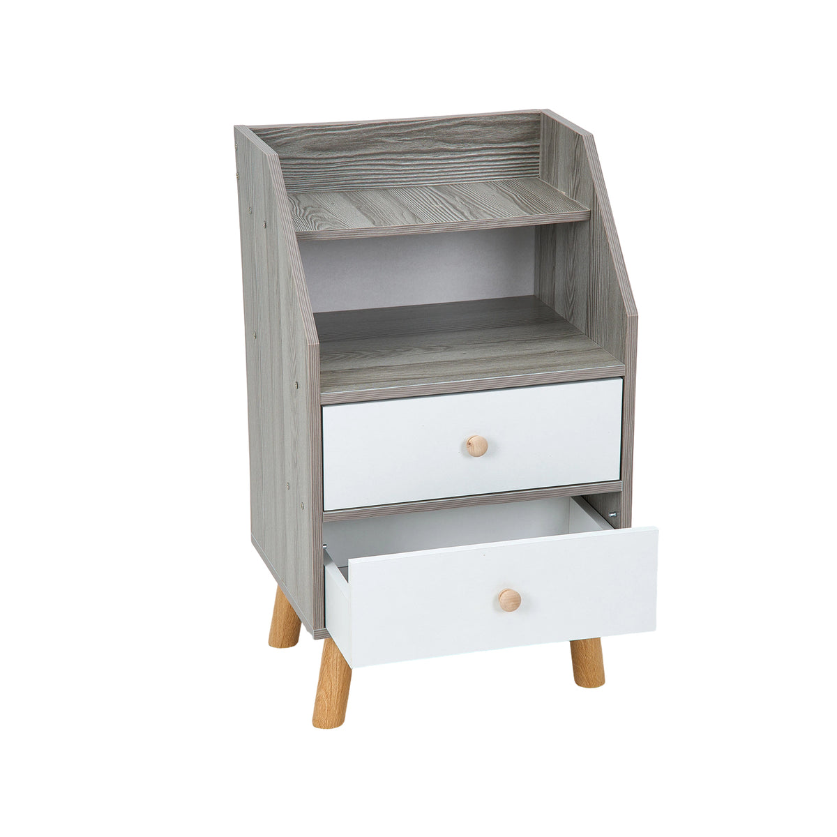 Breeins Modern Dual-drawer Bedside Table Nightstand