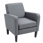 Modern Armchair Accent Chair With Rubber Wood Legs | One Size | Gray