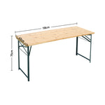 3 Pcs Picnic Table Set Rustic Wooden Folding Garden Benches Table Set