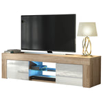 Loom Tv Unit 130cm With Led Lights | Natural Oak