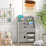Kids Storage Units With 2 Storage Boxes, 67 X 29 X 98cm, Light Grey