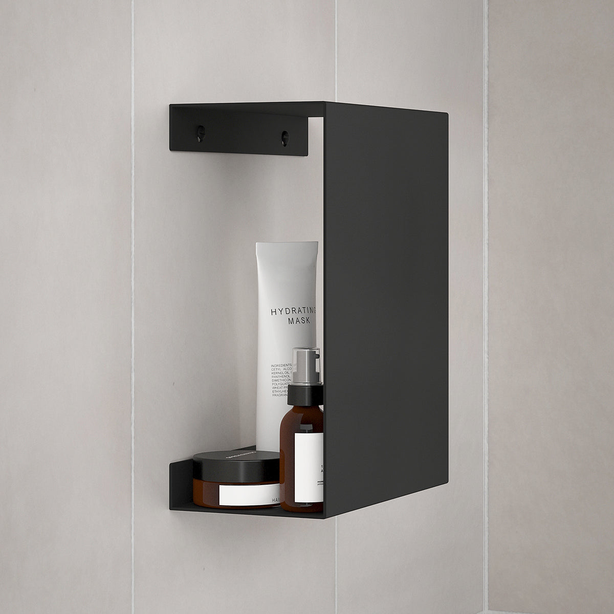 Black Wall Mounted Shelf Cubby For Showers Or Bathrooms | Black