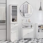 Storage Cabinet Organizer Tower With Shelves & Drawer | One Size | White