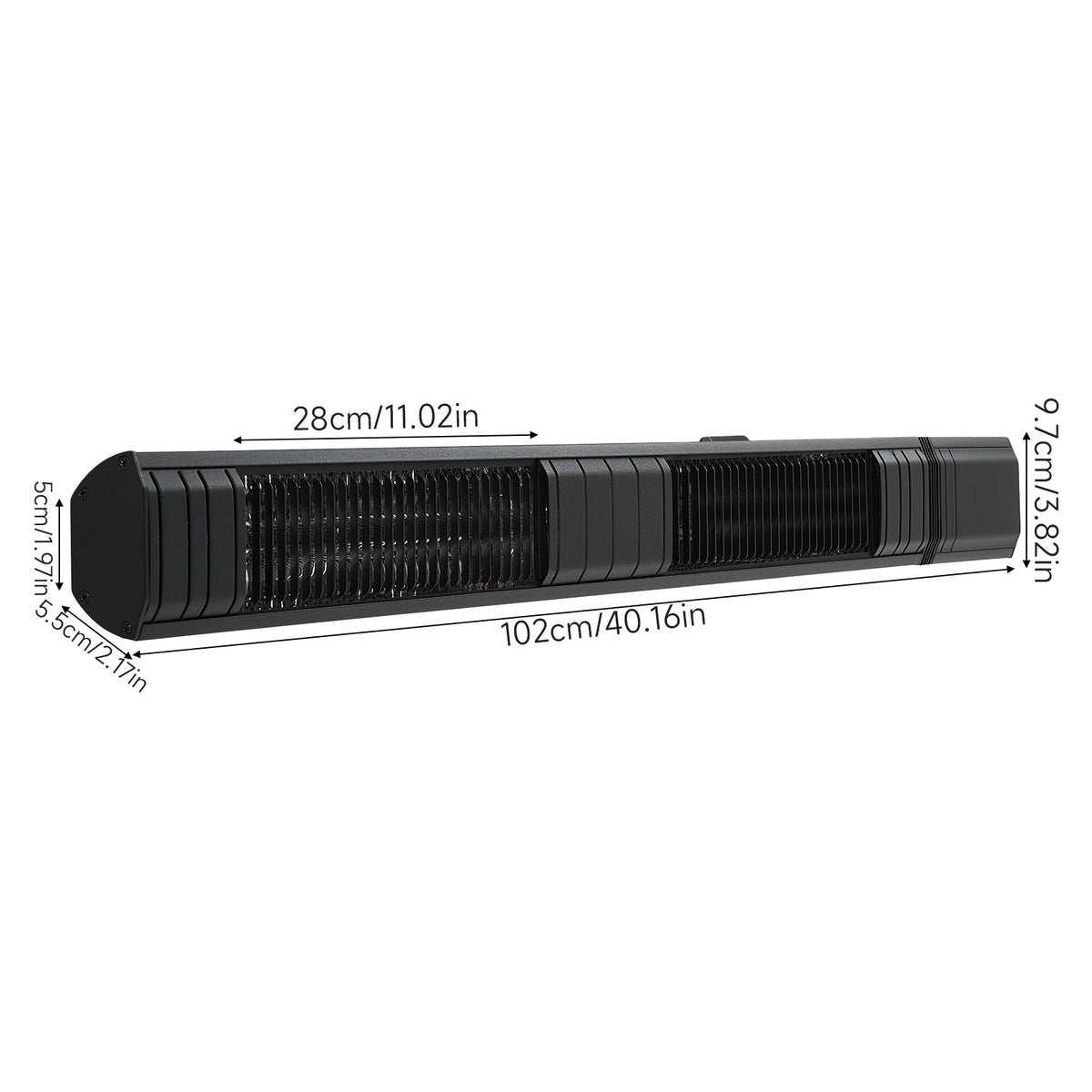 Breeins Wall-mounted Infrared Patio Heater With 9 Temperature Settings & 24h Timer