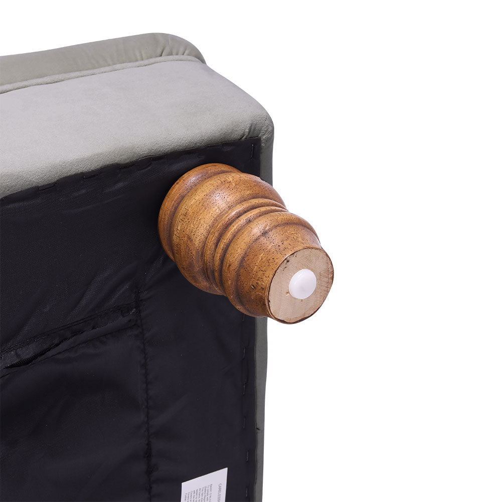 Buttoned Velvet Rectangular Ottoman Footstool With Gourd-shaped Legs