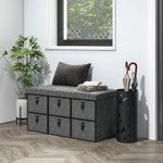 Shoe Bench With Seat, Shoe Storage Bench With Fabric Drawers | One Size | Dark Gray