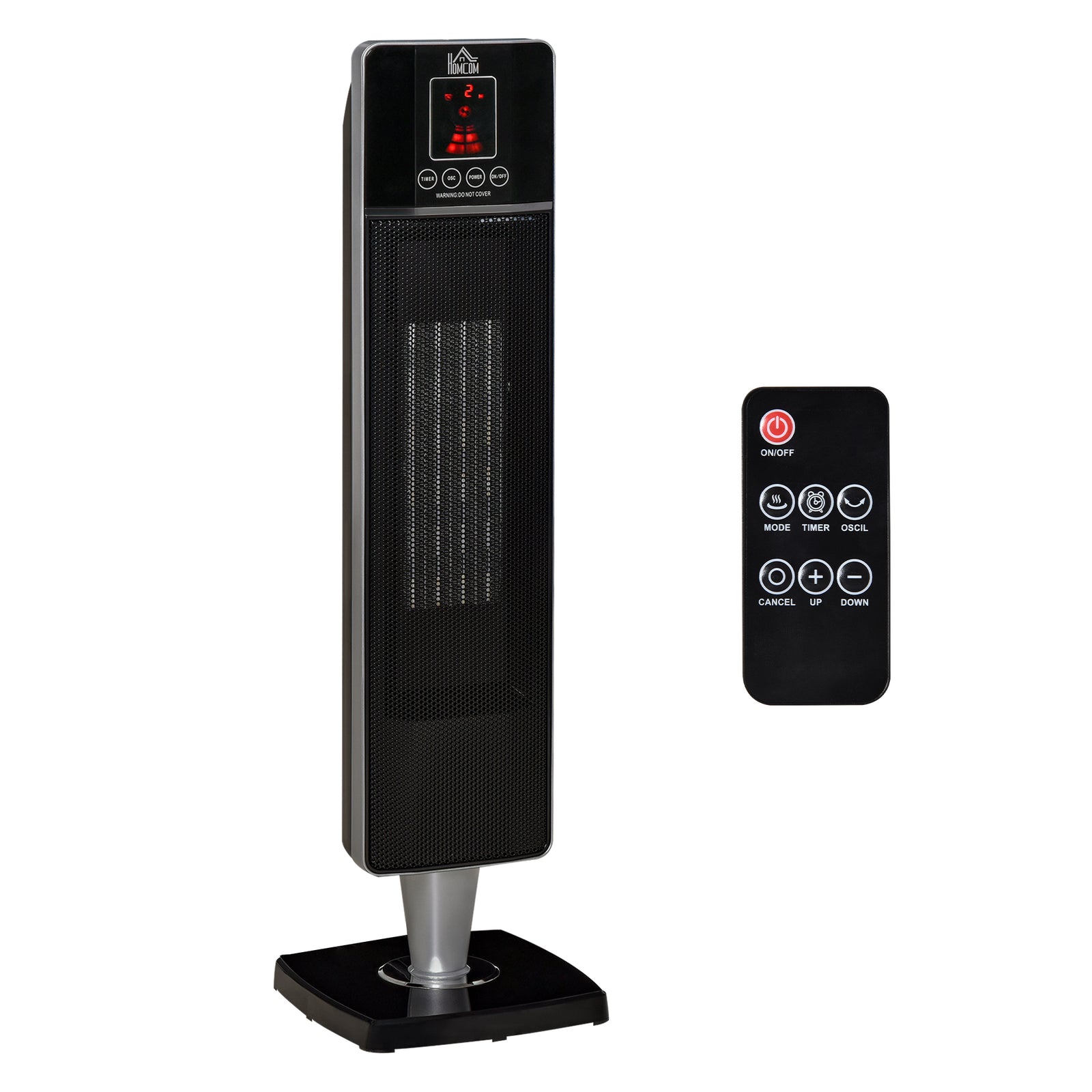 Ceramic Tower Heater With Remote Control 8h Timer