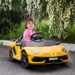 Lamborghini Aventador Licensed 12v Kids Electric Ride On Car | Yellow