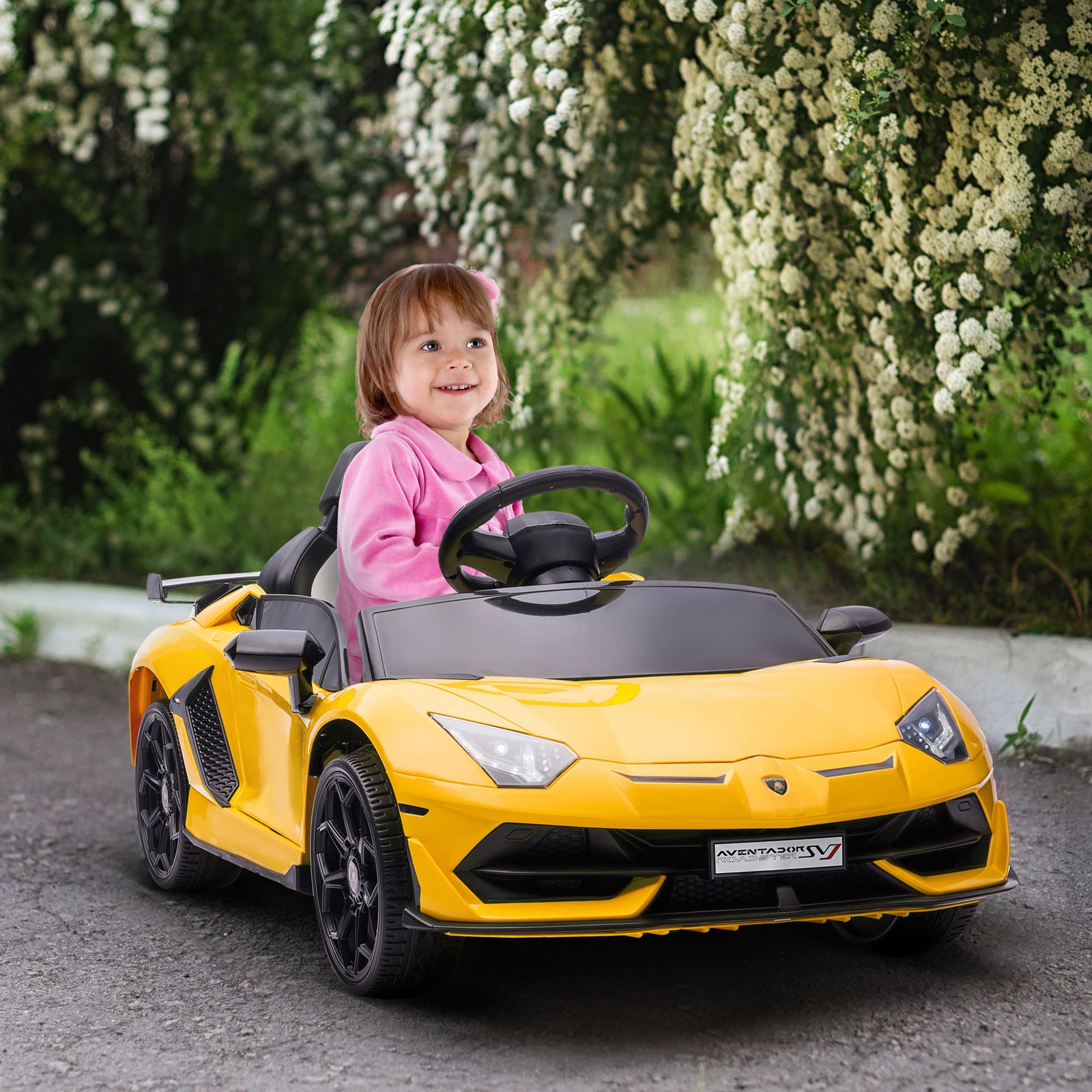 Lamborghini Aventador Licensed 12v Kids Electric Ride On Car | Yellow